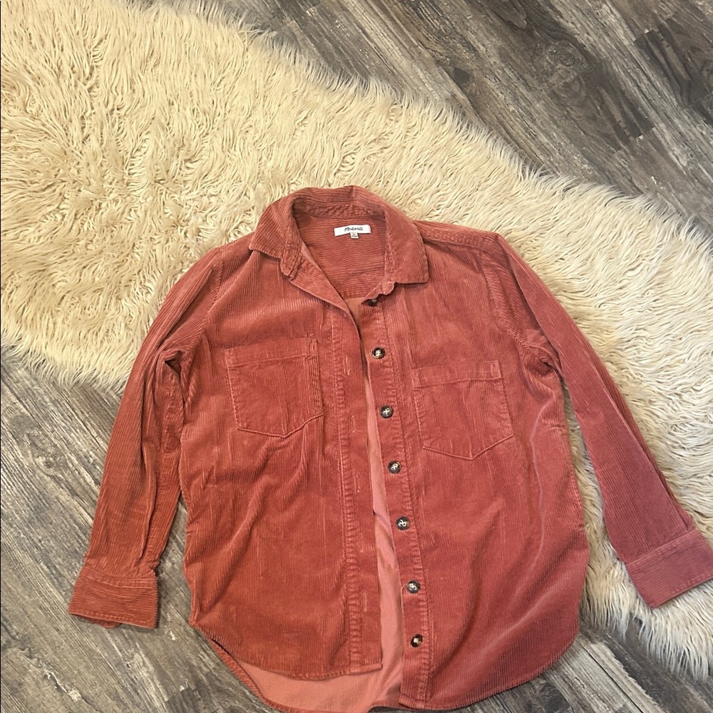 Madewell Corduroy Jacket in Warm Red
